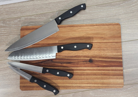 9"x14" Cutting Board with 4 pc Cutlery Set